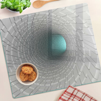 Tabla de cortar de cristal Túnel 3D con efecto de profundidad