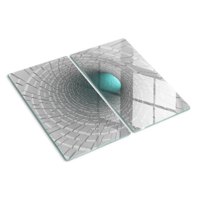 Tabla de cortar de cristal Túnel 3D con efecto de profundidad