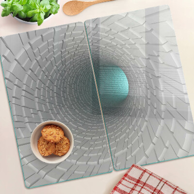 Tabla de cortar de cristal Túnel 3D con efecto de profundidad