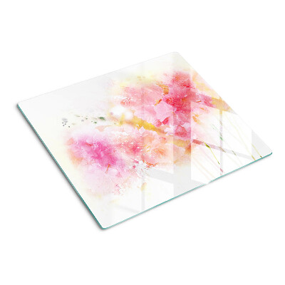 Tabla de cortar de cristal Acuarelas florales en colores pastel