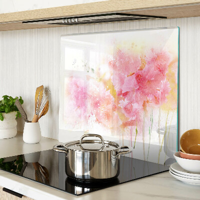 Tabla de cortar de cristal Acuarelas florales en colores pastel