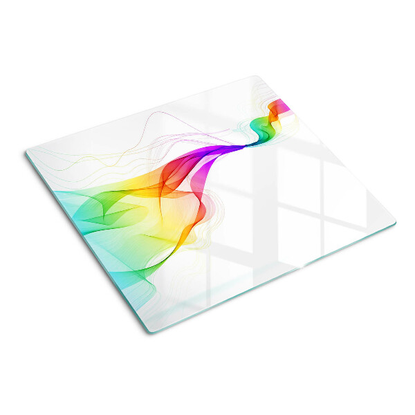 Tabla de cortar de cristal Ondas de colores del arco iris