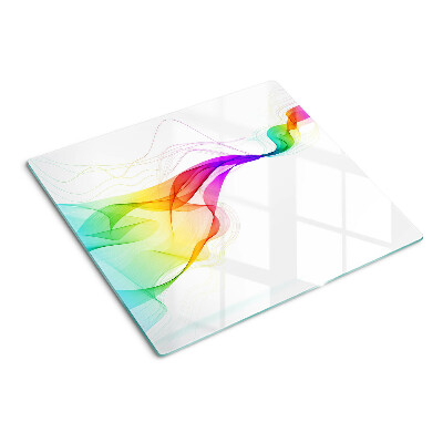 Tabla de cortar de cristal Ondas de colores del arco iris