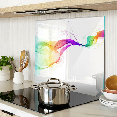 Tabla de cortar de cristal Ondas de colores del arco iris