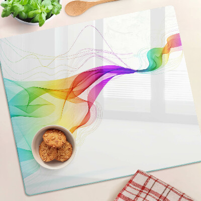 Tabla de cortar de cristal Ondas de colores del arco iris