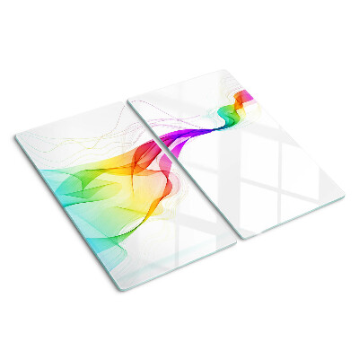 Tabla de cortar de cristal Ondas de colores del arco iris