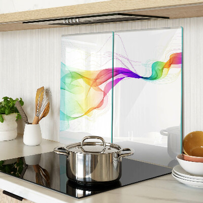 Tabla de cortar de cristal Ondas de colores del arco iris