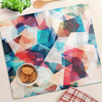 Tabla de cortar de cristal Geometría abstracta en colores pastel
