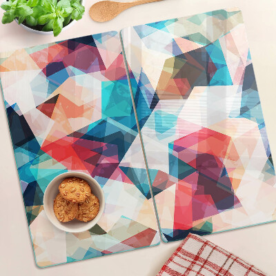 Tabla de cortar de cristal Geometría abstracta en colores pastel