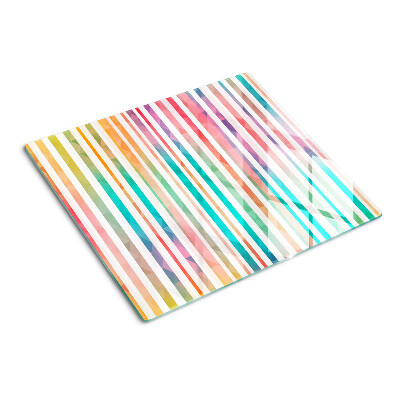 Tabla para cortar Rayas de colores en tonos del arcoíris.