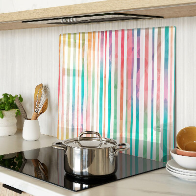 Tabla para cortar Rayas de colores en tonos del arcoíris.