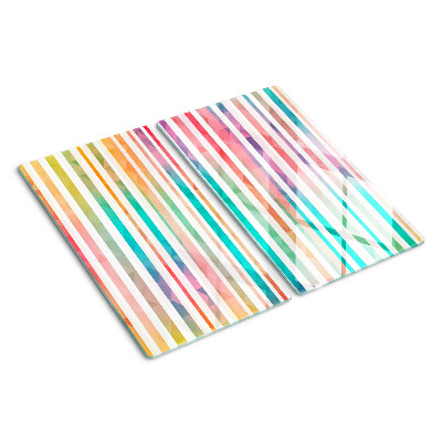 Tabla para cortar Rayas de colores en tonos del arcoíris.