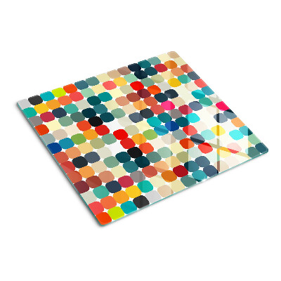 Tabla de cortar de cristal Círculos de colores en una cuadrícula