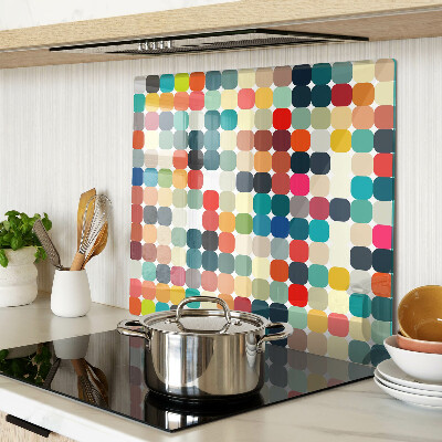 Tabla de cortar de cristal Círculos de colores en una cuadrícula