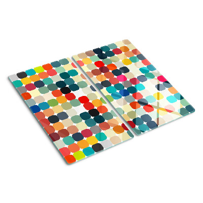 Tabla de cortar de cristal Círculos de colores en una cuadrícula