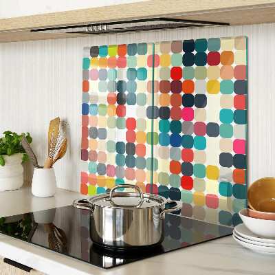 Tabla de cortar de cristal Círculos de colores en una cuadrícula