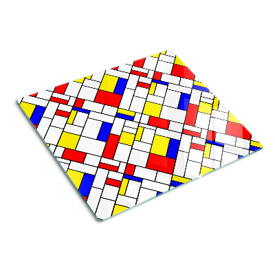 Tabla de cortar de cristal Geometría al estilo de Mondrian