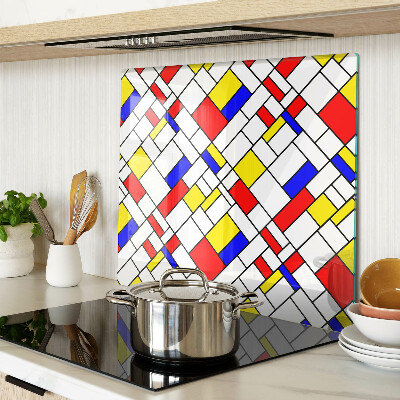 Tabla de cortar de cristal Geometría al estilo de Mondrian