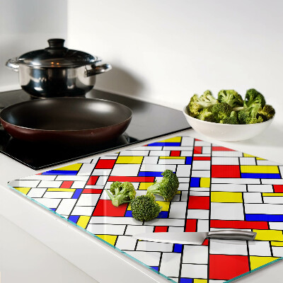 Tabla de cortar de cristal Geometría al estilo de Mondrian