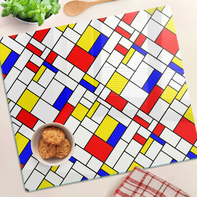 Tabla de cortar de cristal Geometría al estilo de Mondrian