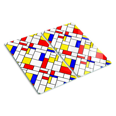 Tabla de cortar de cristal Geometría al estilo de Mondrian