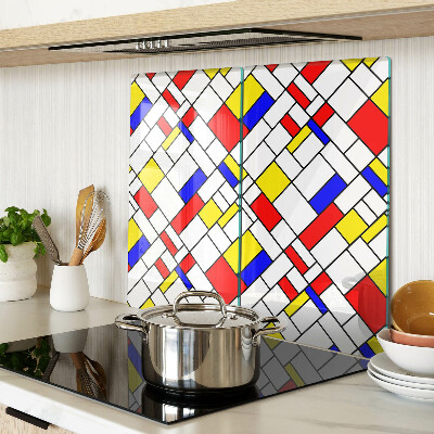 Tabla de cortar de cristal Geometría al estilo de Mondrian