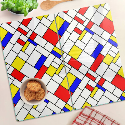 Tabla de cortar de cristal Geometría al estilo de Mondrian