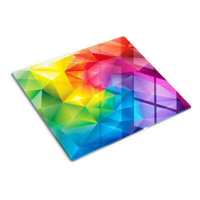 Tabla de cortar de cristal Geometría colorida en tonos arcoíris