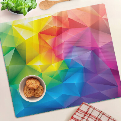 Tabla de cortar de cristal Geometría colorida en tonos arcoíris