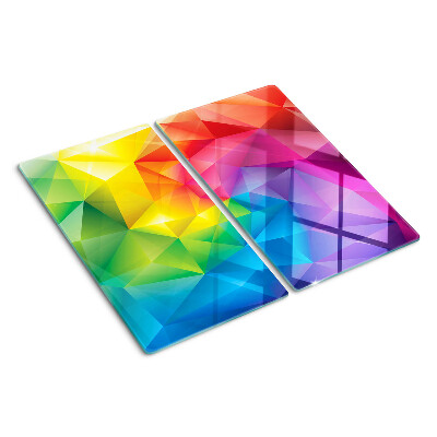 Tabla de cortar de cristal Geometría colorida en tonos arcoíris