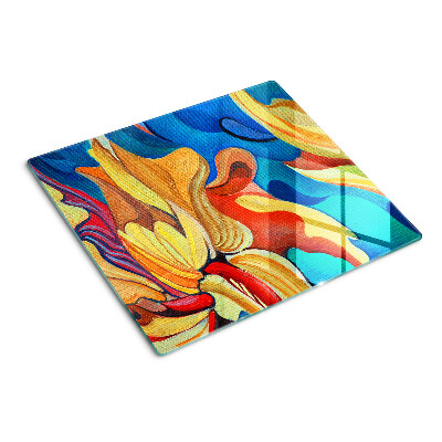 Tabla para cortar Flores de colores sobre un fondo abstracto