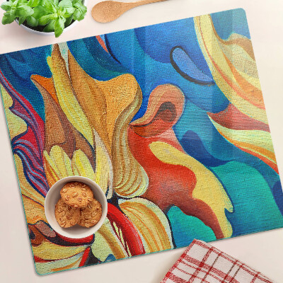 Tabla para cortar Flores de colores sobre un fondo abstracto