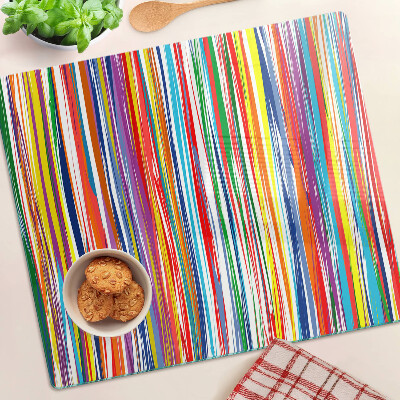 Tabla de cortar de cristal Rayas de colores en diferentes tonos