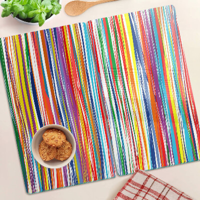 Tabla de cortar de cristal Rayas de colores en diferentes tonos