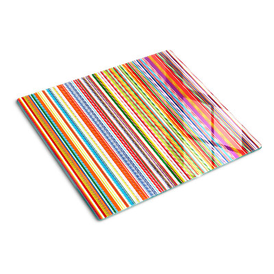 Tabla de cortar de cristal Rayas de colores