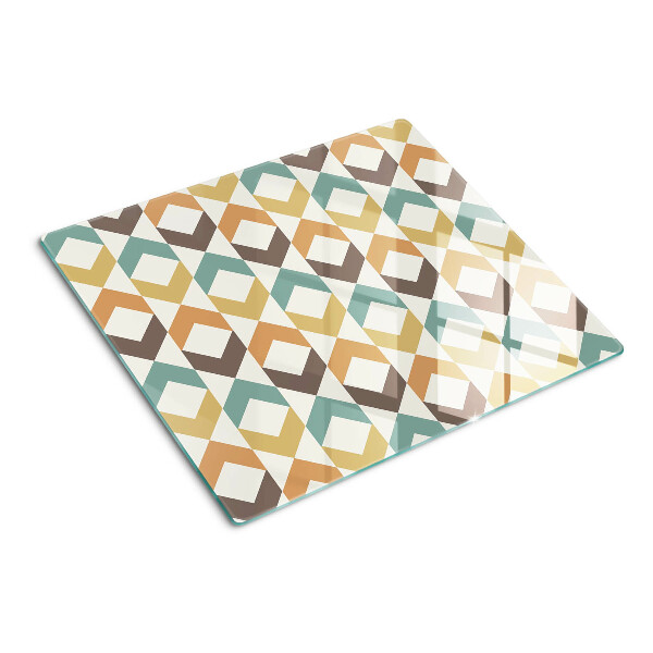 Tabla de cortar de cristal Geometría en colores pastel