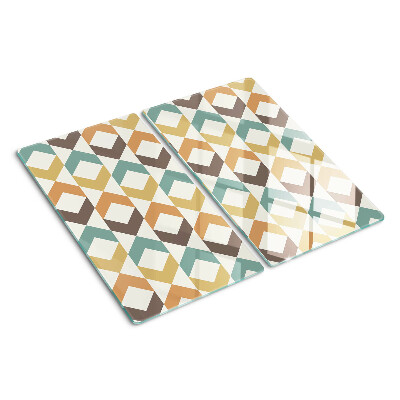Tabla de cortar de cristal Geometría en colores pastel