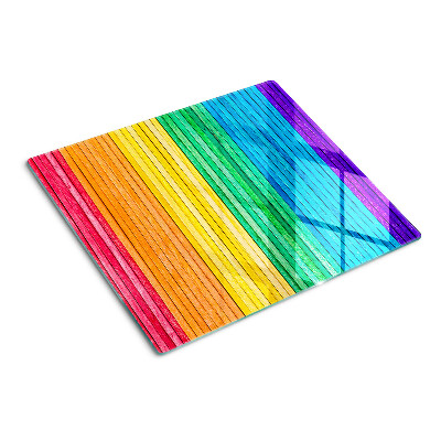Tabla de cortar de cristal Rayas de colores del arco iris
