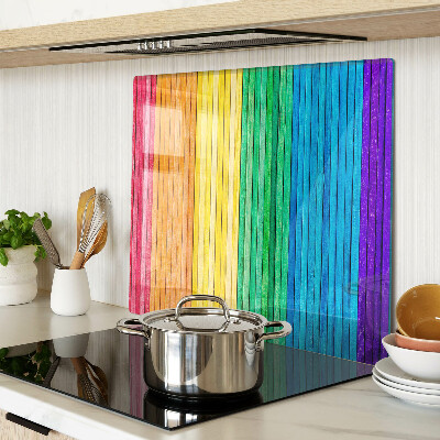 Tabla de cortar de cristal Rayas de colores del arco iris