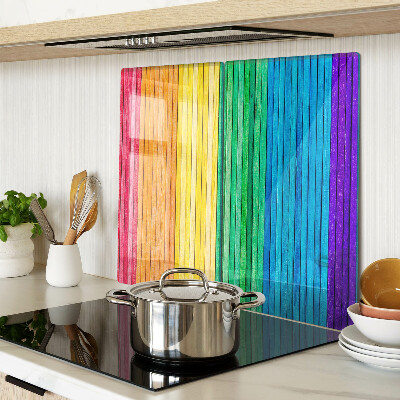 Tabla de cortar de cristal Rayas de colores del arco iris