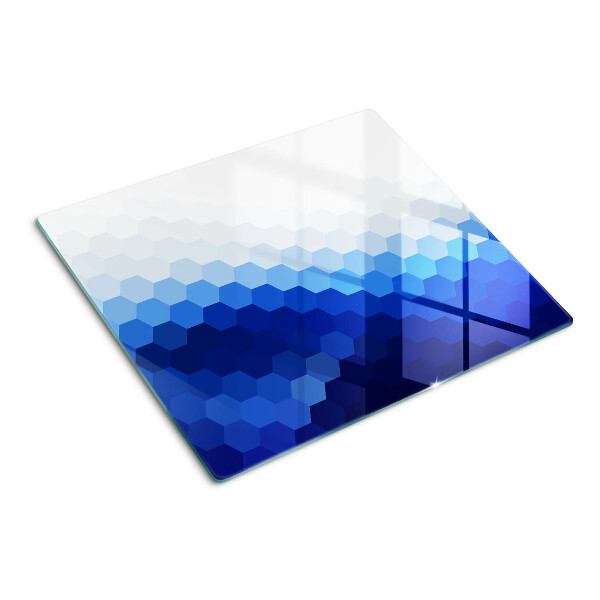 Tabla para cortar Hexágonos azules en degradados