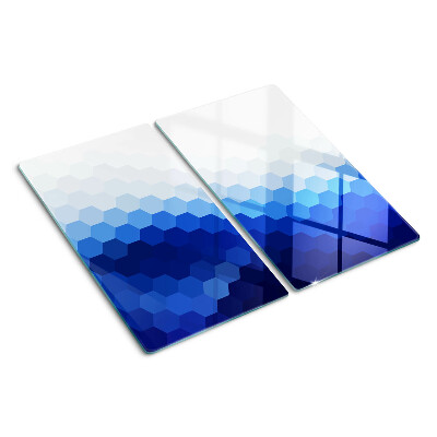 Tabla para cortar Hexágonos azules en degradados