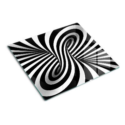 Tabla de cortar de cristal Patrón de espiral en blanco y negro