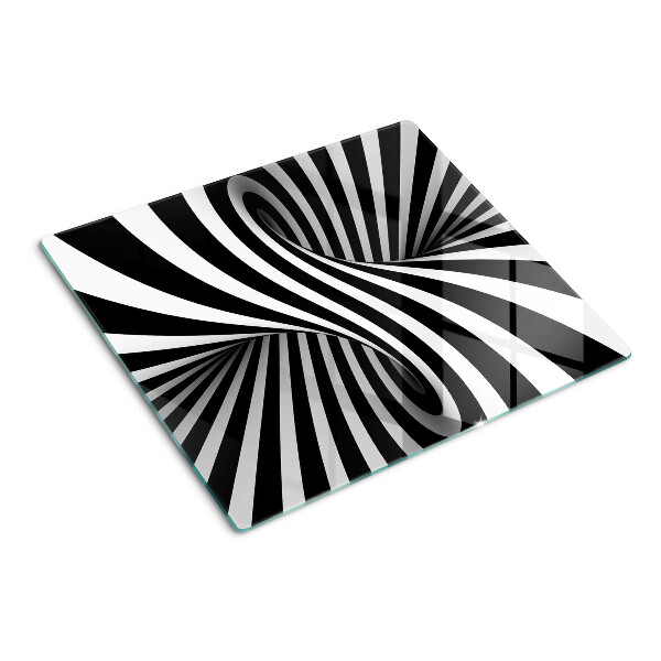 Tabla para cortar Patrón de espiral en blanco y negro