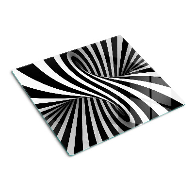 Tabla para cortar Patrón de espiral en blanco y negro