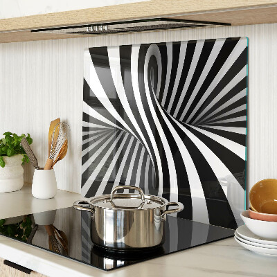 Tabla para cortar Patrón de espiral en blanco y negro
