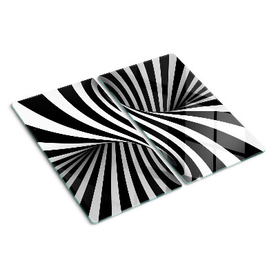 Tabla para cortar Patrón de espiral en blanco y negro
