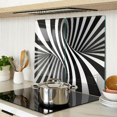 Tabla para cortar Patrón de espiral en blanco y negro