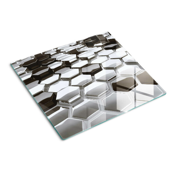 Tabla para cortar Estructuras hexagonales en tonos de gris