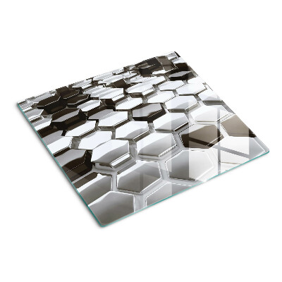 Tabla para cortar Estructuras hexagonales en tonos de gris